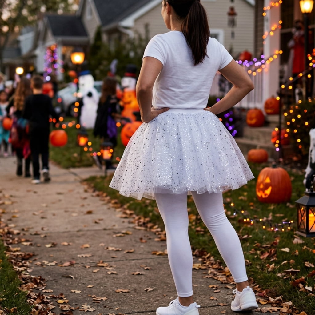Sparkle Tutu Costume Accessory for Adults, White, S/M, Halloween by Way To Celebrate