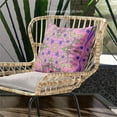 thumbnail image 2 of Amrita Sen Designs  18 x 18 in. Paisley Leaf Geo Duo Broadcloth Indoor & Outdoor Zippered Pillow - Pink, Blue & Green, 2 of 6