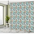 thumbnail image 4 of Ambesonne Education Shower Curtain, Books and Hearts Plot, 69"Wx84"L, Scarlet Olive Green and Blue, 4 of 4