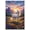Unframe-style, variant on White Horse Canvas Wall Art Prints - Majestic Horse in Sunset Mountain Meadow with Vibrant Wildflowers & River. Nature Scenic Pictures for Living Room Bedroom Home Decor