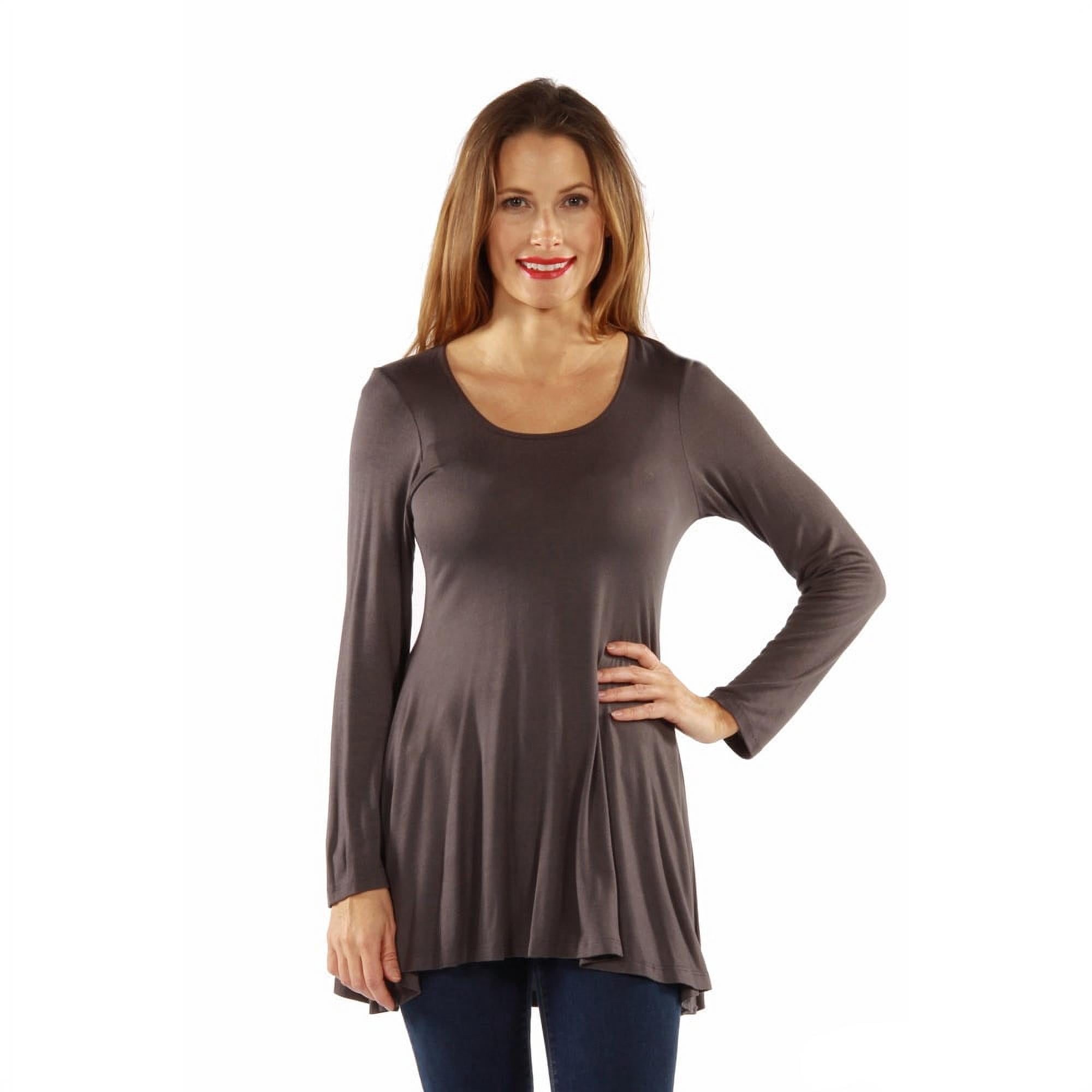 24/7 Comfort PlusWomen's Plus Size Less is More Long Sleeve Tunic