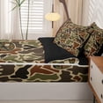 thumbnail image 4 of catabedysis Rustic Camo Camping Zipper Twin Comforter Sets with Fitted Sheet and 2 Pillowcases,Jungle Animal Deer Bear Zipper Bedding Set For Boys,Green Brown,Black Reversible,4-Piece, 4 of 7