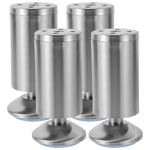 4pcs ajustable Gabinete Sofá Piernas de acero inoxidable Armario Mesa de baño Proteger los cojines del pie pierna pies de muebles (acero sólido)