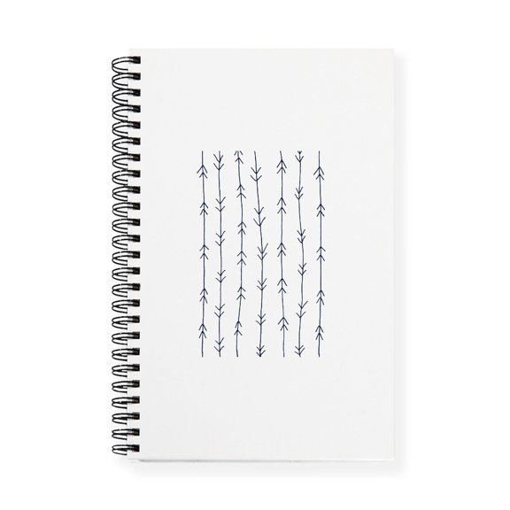 CafePress - Blue, Navy: Arrow Pattern - Spiral Bound Journal Notebook, Personal Diary Dot Grid