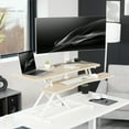 thumbnail image 3 of VIVO Adjustable 42" Standing Desk Monitor Riser, Light Wood Top, White Frame, 3 of 9
