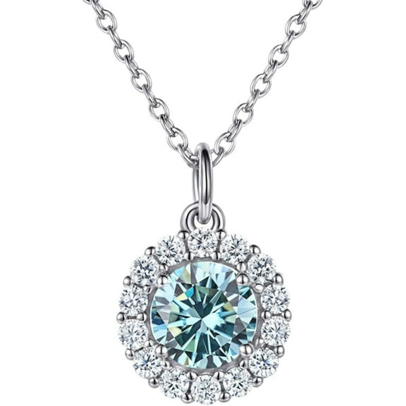 0.8 Carat Moissanite Pendant Necklace Women's Diamond Necklace 18K White Gold Lab Diamond Pendants for Necklaces for Women Moissanite Necklace for Wife Lab Diamond Necklace