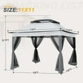 thumbnail image 3 of ABCCANOPY 11'x11' Gazebo Tent Outdoor Pop up Gazebo Canopy Shelter with Mosquito Netting, Dark Gray, 3 of 6