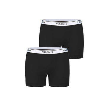 POSESHE Women's Boxer Underwear, Anti-Chafing Plus Size Boyshorts Panties 6" Inseam S-5XL