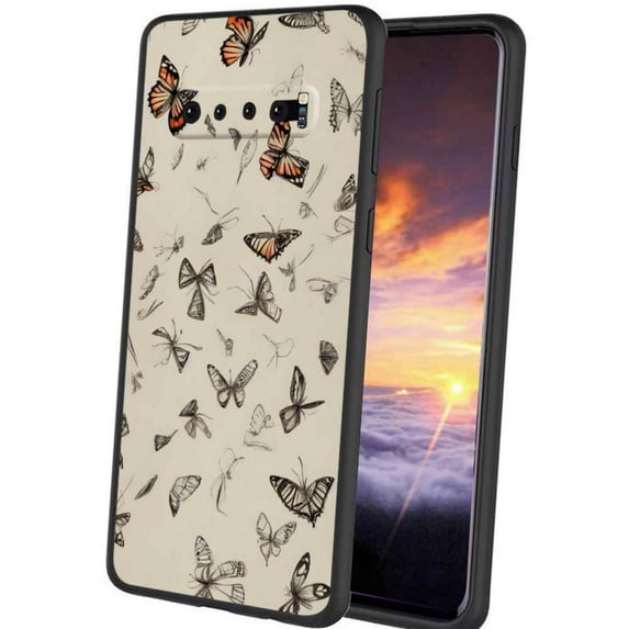 Butterfly-125 Phone Case, Degined for Samsung Galaxy S10+ Plus Case Men Women, Flexible Silicone Shockproof Case for Samsung Galaxy S10+ Plus