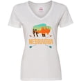 thumbnail image 3 of Inktastic Nebraska Vacation Buffalo Women's V-Neck T-Shirt, 3 of 5