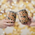 thumbnail image 2 of Leopard Print 12oz Stainless Steel Insulated Wine Tumbler with Lid and Straw – Double Wall Vacuum Mug for Hot & Cold Drinks, 304 Steel Interior, Sweat-Free Design, 2 of 5