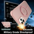 thumbnail image 4 of 360° Magnetic Swivel Ring for iPhone 12 pro max case, Built-in Metal Stand and Ring Holder, Magsafe Compatible, Military Grade Protection, Shockproof - Pink, 4 of 15