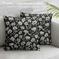 thumbnail image 3 of PHYHOO Black Brown Daisy Floral Block Print Pillow Covers Decorative Square Pillow Cases Farmhouse Home Decor Throw Pillows For Sofa Cushion Outdoor, 3 of 5