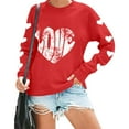thumbnail image 6 of Aoochasliy Valentines Sweatshirts for Women Love Heart Graphic Tee Crew Neck Loose Fit Long Sleeve Pullover Casual Valentine's Day Tops Gifts for Her Dating Home Party, 6 of 8
