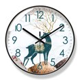 thumbnail image 1 of Reloj de pared elegante con diseño de ciervo, silencioso, no hace tictac, 30 cm, moderno, 1 of 1