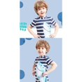 thumbnail image 5 of Gyratedream Baby Toddler Boys Short Sleeve One Piece Swimsuits UPF 50+ Rash Guard Sunsuits Kids Striped Shark Print Bathing Suits Beachwear for 1-7 Years, 5 of 8