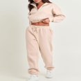 thumbnail image 4 of Women 2 Piece Tracksuits 1/2 Zipper Cropped Sweatshirt and Sweatpants, 4 of 9
