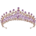 thumbnail image 1 of Miangastore Rhinestone Crown Purple Zinc Alloy 1Pcs 6.3X6.3In, 1 of 7