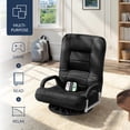 thumbnail image 4 of Best Choice Products 360-Degree Swivel Gaming Floor Chair w/ Armrest Handles, Foldable Adjustable Backrest - Black/Black, 4 of 10