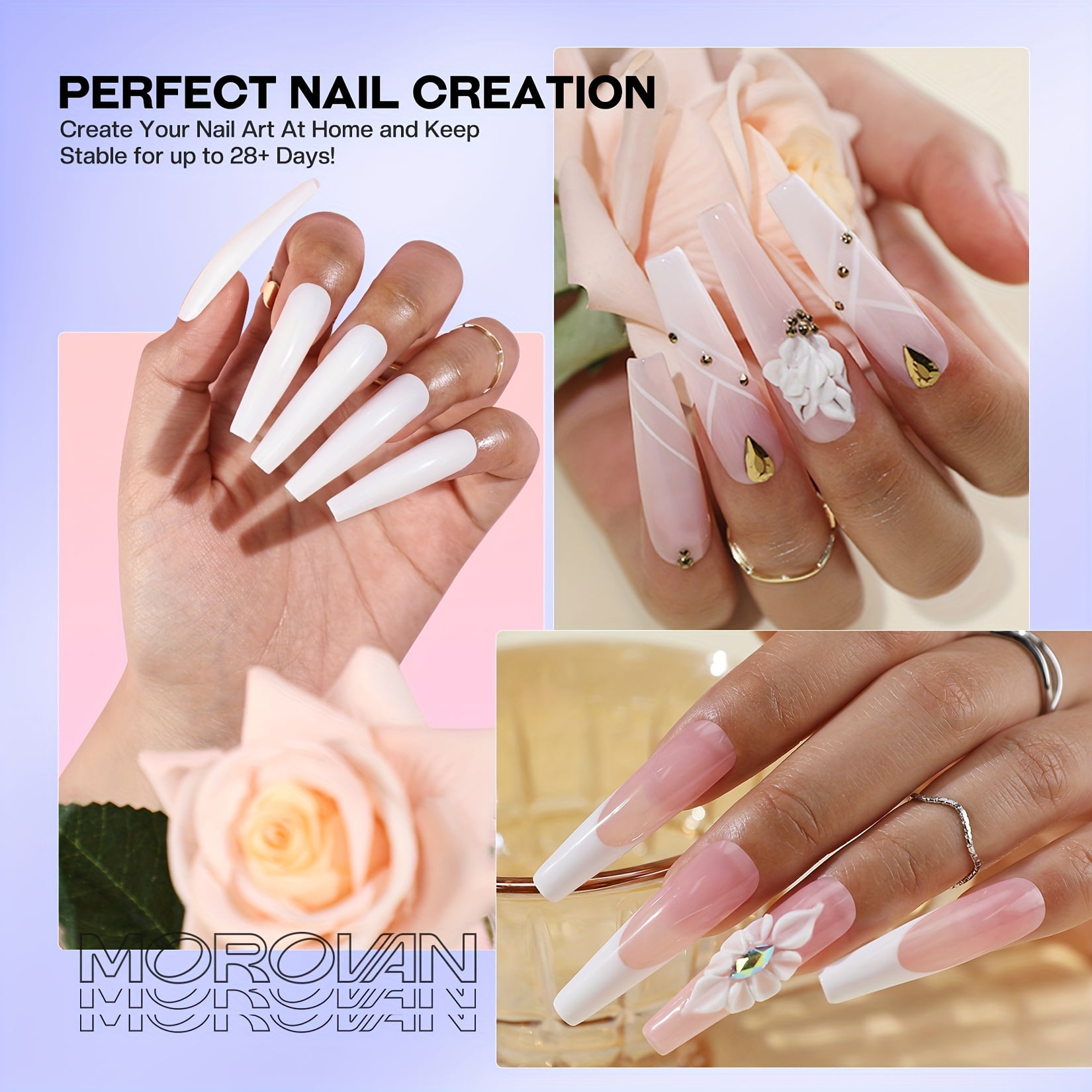 Morovan Acrylic Liquid Monomer 4 OZ:Acrylic Nail Liquid Monomer for Acrylic Powder with Acrylic Brush for Beginners DIY at Home Non-Yellowing
