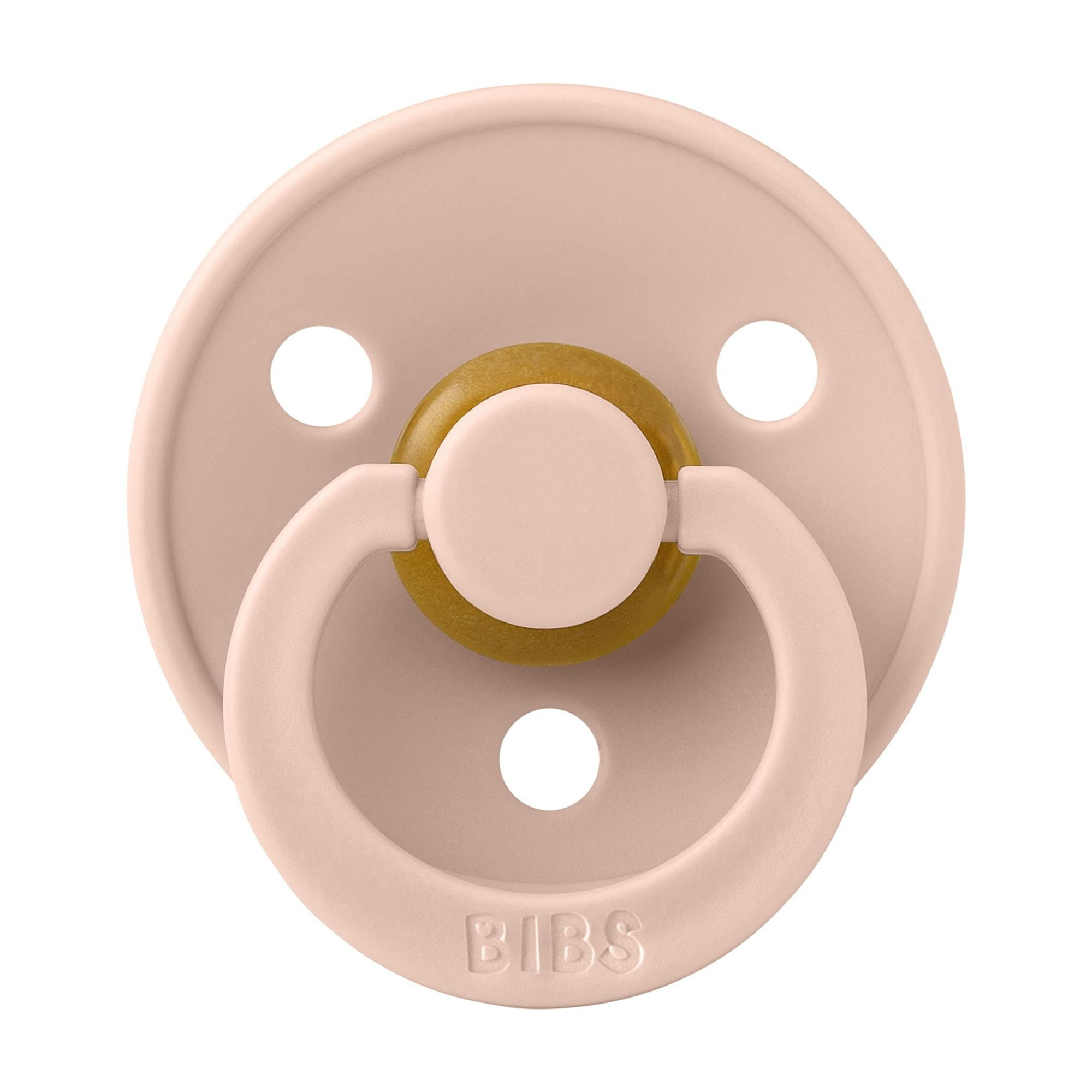 (3 pack) BIBS Colour, Natural Rubber Latex Pacifier Size 2, 6-18 Months, Blush, Gender-Neutral, 1 Count, Infant