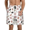 thumbnail image 2 of Uemuo Fashion Pattern Men's Swim Trunks Hawaiian Beach Bathing Suit Swimsuits Beach Quick-Dry Shorts with Pockets-Small, 2 of 9