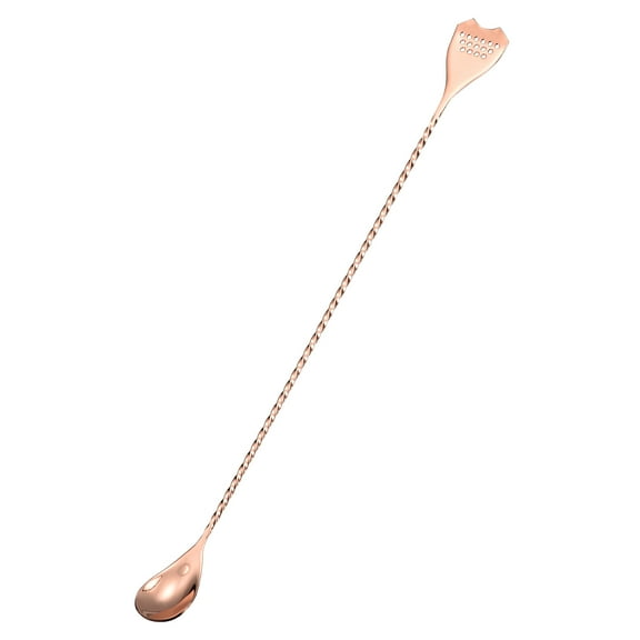 Bar Spoon Cocktail Mixing Spoon, 16" Stainless Steel Double Head Stirrer for Coffee Beverage, Light Gold