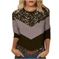 thumbnail image 1 of Yuyuzo Hauts d'Été pour Femmes Manches 3/4 Col Rond T-Shirts Décontractés Tuniques Imprimées Graphiques Blouses Mode Amples, 1 of 5