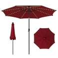 thumbnail image 1 of Gymax 10FT Solar Patio Umbrella 112 LED Lighted Umbrella Outdoor Table Market Umbrella Wine, 1 of 10