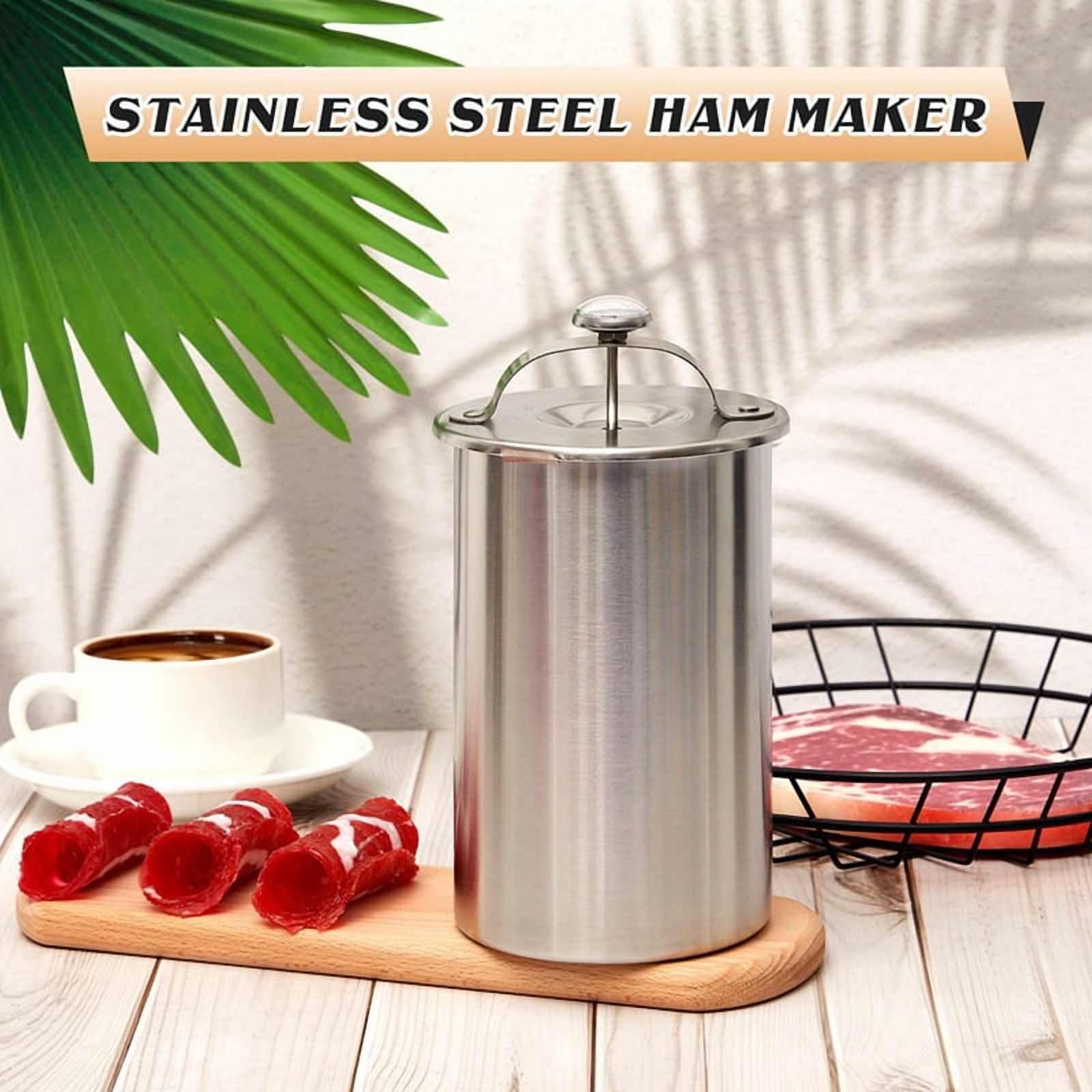 Meat Press Maker Stainless Steel Ham Press Maker with Thermometer Sandwich DeliMeat Press Bacon Ham Maker for Making