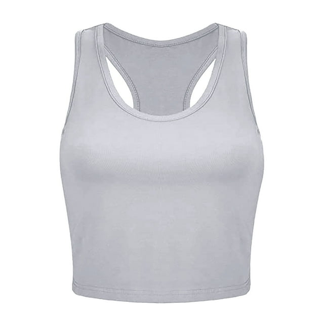 GDREDA Débardeurs Athlétiques pour Femmes, Imprimé Lever de Soleil, Sans Manches, Gris, P