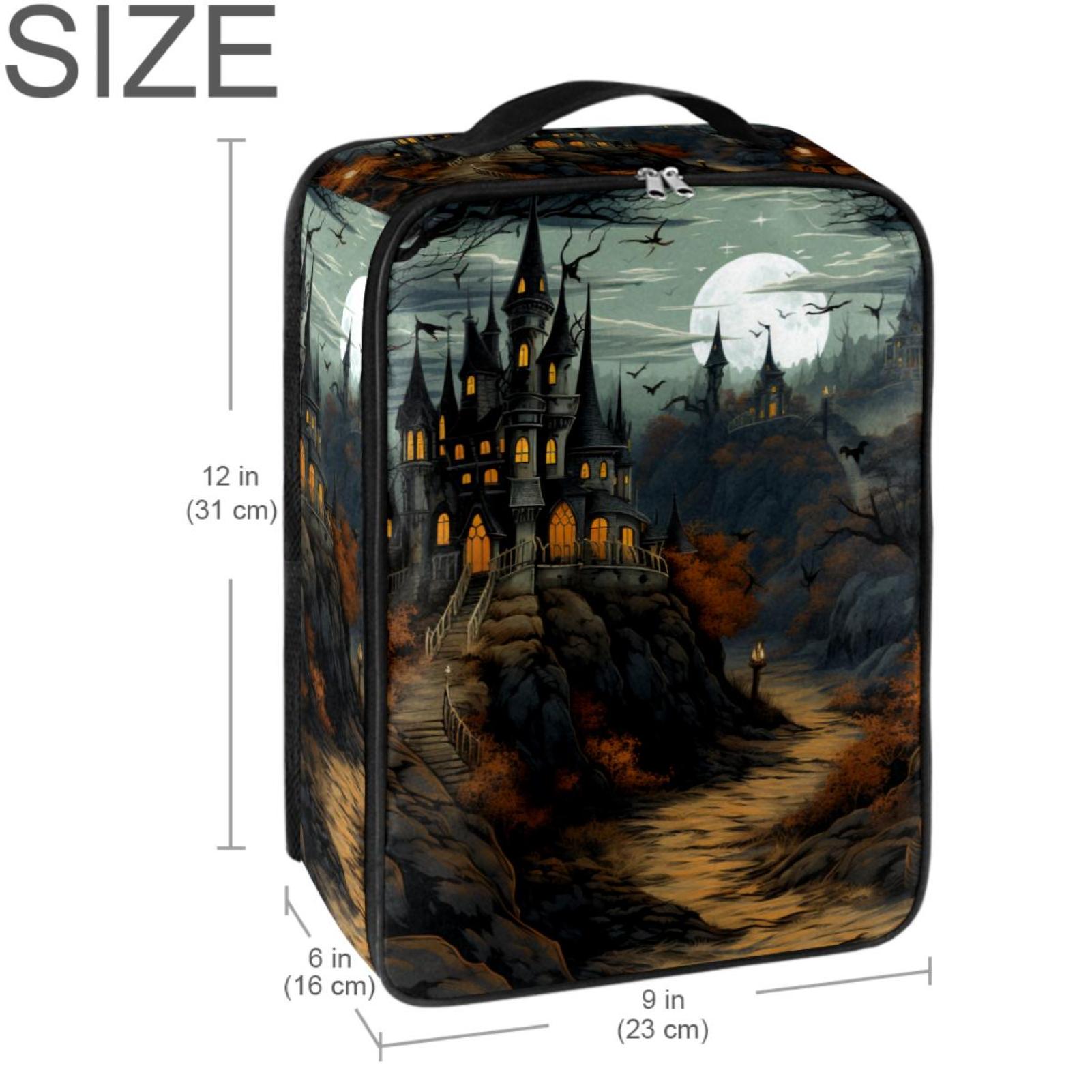 Halloween Castle Durable Polyester Shoe Box - 23x31cm/9x12in | Organize and Store Your Shoes in Style!