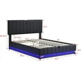 thumbnail image 2 of Full Size Upholstered Bed with Hydraulic Storage System and LED Light, Modern Platform Bed with Sockets and USB Ports, Storage Bed Frame with Wood Support Slats for Bedroom, 2 of 7