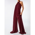 thumbnail image 5 of Coduop Women's Casual Loose Plus Size Halter Jumpsuits Solid Color Backless Wide Leg Pants, 5 of 6