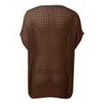 thumbnail image 6 of Crochet Coverups for Women Summer Cap Sleeve Hollow Out Casual Cruise Beach Vacation Tops Knit Pullover Sweater Brown L, 6 of 7