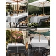 thumbnail image 6 of Outdoor Tablecloth with Umbrella Hole Zipper Black Grey Stripe Round Tablecloth 60" Waterproof Outside Table Cloth Modern Art Horizontal Striped Patio Table Cover Tablecloths for Picnic Party, 6 of 6