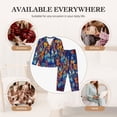 thumbnail image 4 of Uemuo Colorful Fall Leaves Pattern Womens Pajama Sets,PJ Set for Women,Pajamas for Women Logo,Long Sleeve Pajama Set for Women,Soft Long Sleeve Top With Pants-Large, 4 of 9