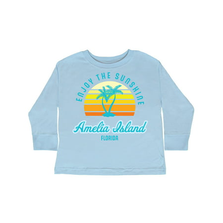 

Inktastic Summer Enjoy the Sunshine Amelia Island Florida in Blue Gift Toddler Boy or Toddler Girl Long Sleeve T-Shirt