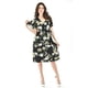 thumbnail image 1 of Vestido flores escote cruzado Roman Fashion /Juvenil, 9975 (Negro - verde) negro EG, 1 of 5