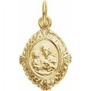 Kazi Luxury 14K Yellow Gold 12x9 mm St. Joseph Medal