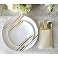 thumbnail image 5 of " OCCASIONS " 240 Pieces Pack,(120 Guests) Premium Wedding Party Disposable Plastic Plates Set -120 x 10.25'' Dinner + 120 x 7.5'' Salad / Dessert (Dali, White & Gold), 5 of 5