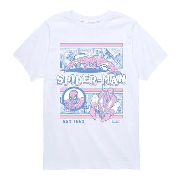 Spider-Man - Comic Panels - Youth Boys Short Sleeve Graphic T-Shirt