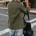 thumbnail image 3 of Chaqueta militar con botones a presión para mujer, ropa de calle, abrigo de otoño, chaquetas utilitarias de manga larga, 3 of 3