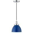 thumbnail image 1 of Henn&Hart 8" Blue/Polished Nickel Metal Pendant, 1 of 3