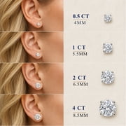 JeenMata 2 Carat Round Solitaire Moissanite Stud Earrings for Women, Earrings for Men, 18K White Gold Plated, Hypoallergenic Earrings, D VS1, Stud Earring for Woman, Jewelry, Gift, Earrings