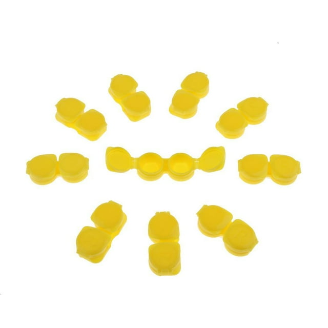 Wweixi 10 Pcs Mini pour Kit de Voyage avec Couvercle à Rabat, Boîte de Trempage Bleu Jaune 10 Pcs