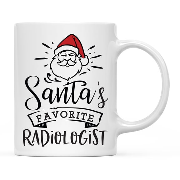 Koyal Wholesale Santa Claus Ceramic Coffee Mug, Santa's Favorite Radiologist