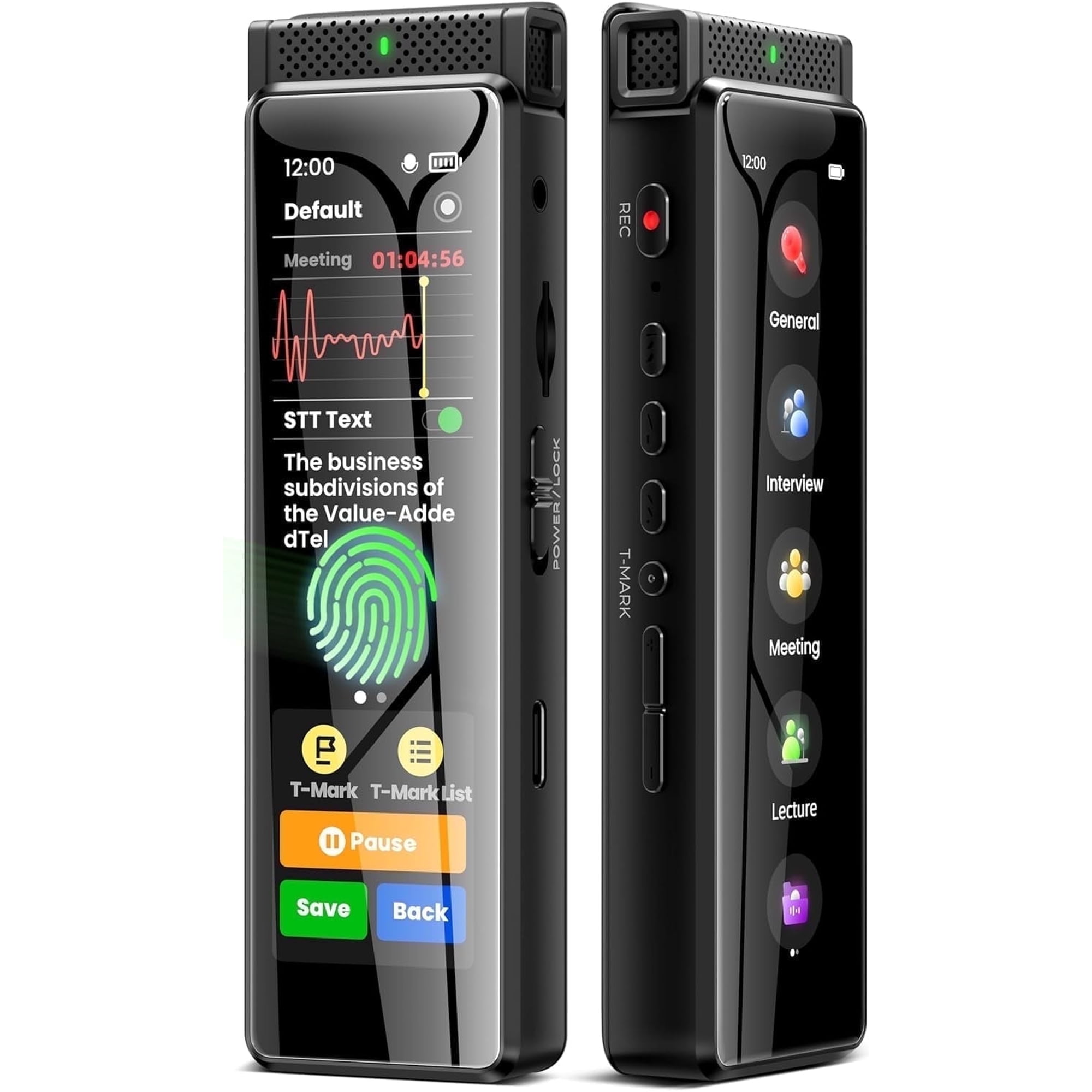 Innioasis 136GB Digital Voice Recorder with Playback, R1 Full Touchscreen with AI Intelligent Transcription and Bluetooth (Black)