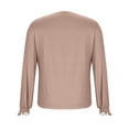 thumbnail image 6 of Tauxra Women's Long Sleeve Pleated Top, Casual Round Neck Blouse with Soft Textured Fabric, Versatile Tunic Top for Daily Wear and Office Outfits, 6 of 7