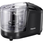 Reemix 1.5 Cup Mini Food Chopper – 100W Electric Food Processor for Chopping, Blending, Grinding Vegetables, Fruits, Nuts & Meat with Stainless Steel Blades (Black)
